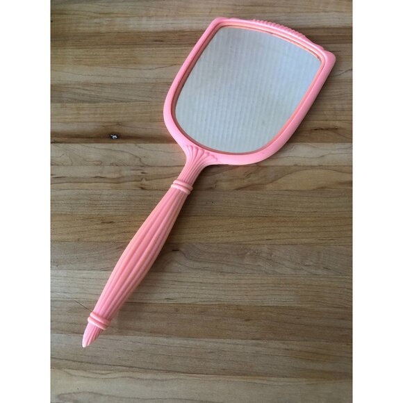 Vintage Pink Handheld Mirror Ornate Clean Girl Preppy Princess Boudoir Romantic - Picture 4 of 6